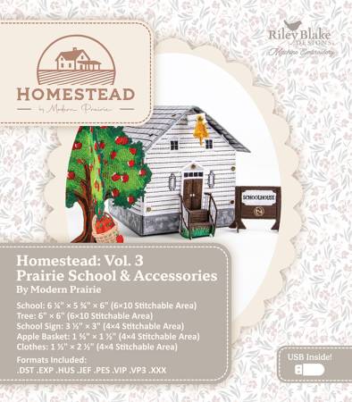 Modern Prairie Homestead #3 - Schoolhouse Machine Embroidery