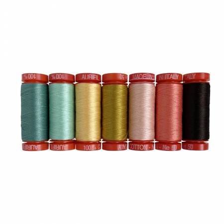 Aurifil Thread Kit Sunset Ridge by Minki Kim 50wt 7 Spools