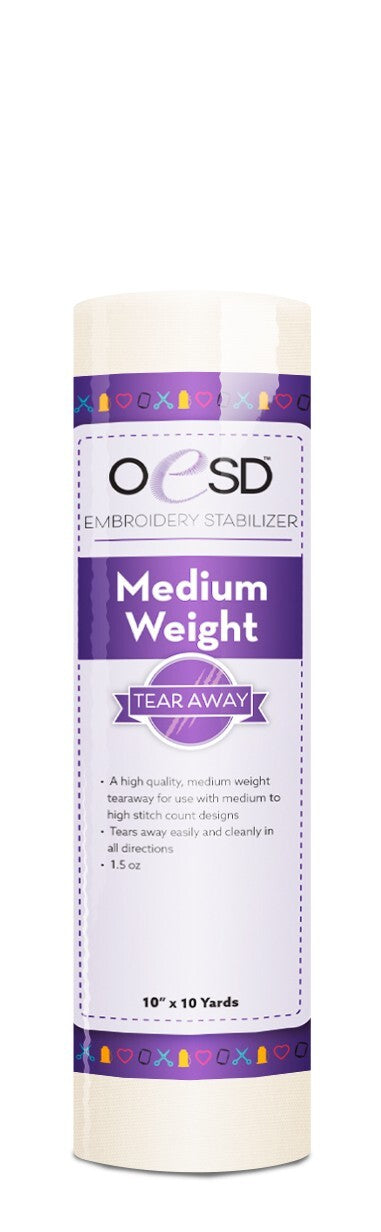 Medium Weight Tear Away- White - 10" x 10 yds