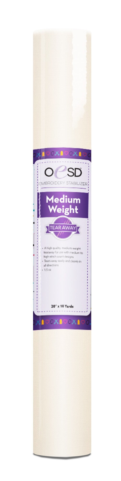 Medium Weight Tear Away - White - 20" x 10 yds