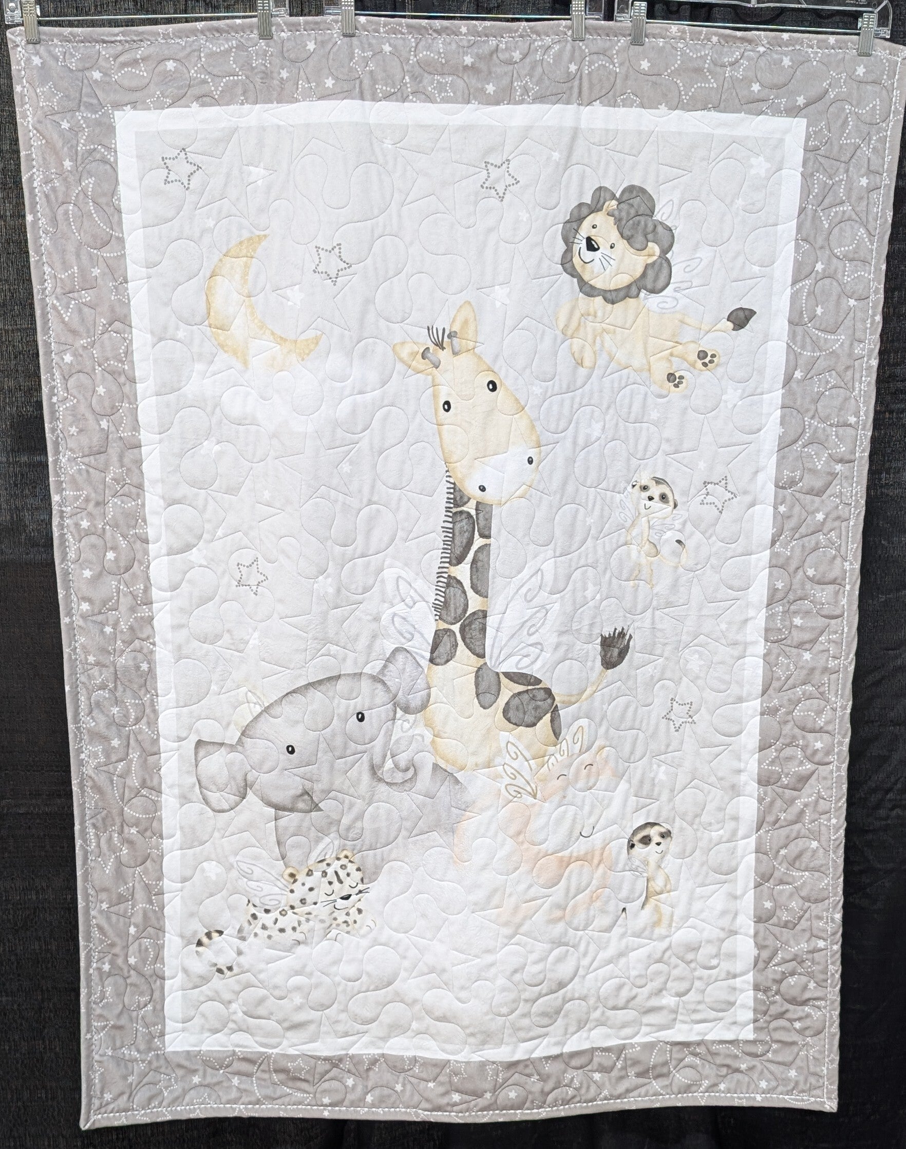 Minki Angel Baby Animal Quilt Finished Item Size: 46" x 59"