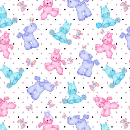 Multi Colored Little Ponies Flannel 0856-12