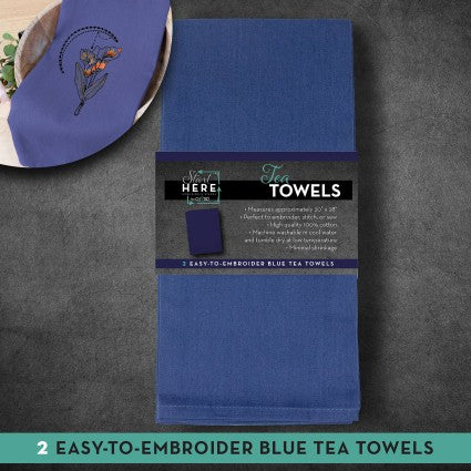 Set of (2) Blue Tea Towels