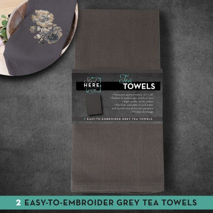 Set of (2) Gray Tea Towels