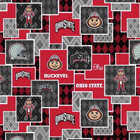 Ohio State Argyle Boxes-Cotton OHS1371