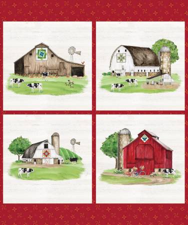 Spring Barn Quilts Digitally Printed 36in x 43in Pillow Panel