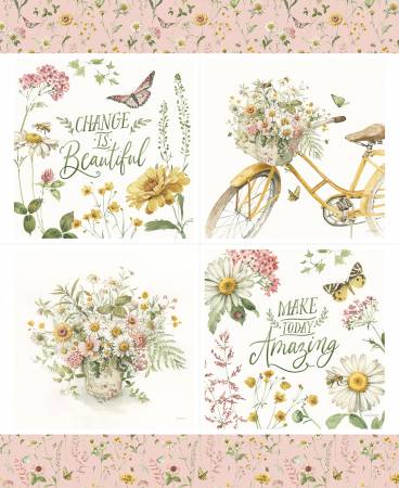 Love Me More 36in x 43in Flower Pillow Panel PD15638-PANEL