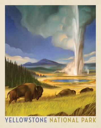 National Parks Yellowstone National Park 36in x 43in Poster Panel PD16136R-PANEL