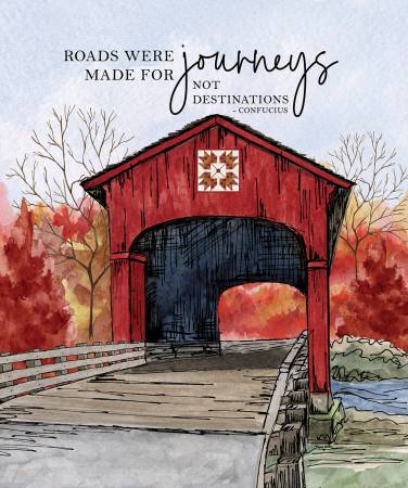 Covered Bridges in Fall 35 1/2in x 43in Journeys Panel PD16216R-PANEL