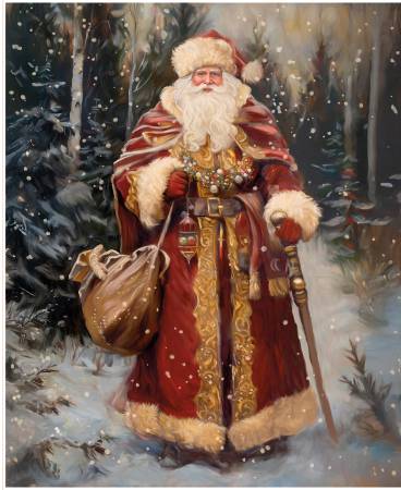 Picture a Christmas II 35 1/2" x 43 1/2" Victorian Santa Panel