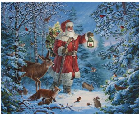 Picture a Christmas II 35 1/2" x 43 1/2" Santa and His Friends Panel