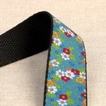 Floral Design Webbing Blue 1.25 in wide