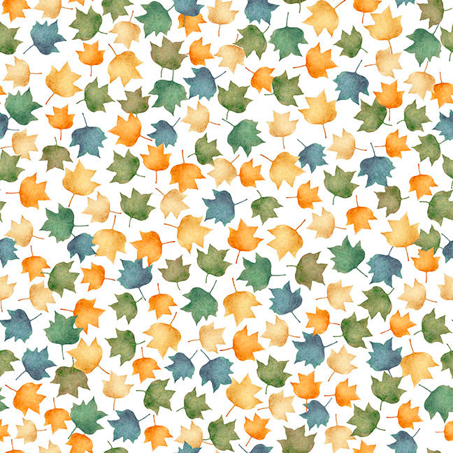2026 All Indiana Shop Hop - Tulip Tree Leaves White 32028-Z