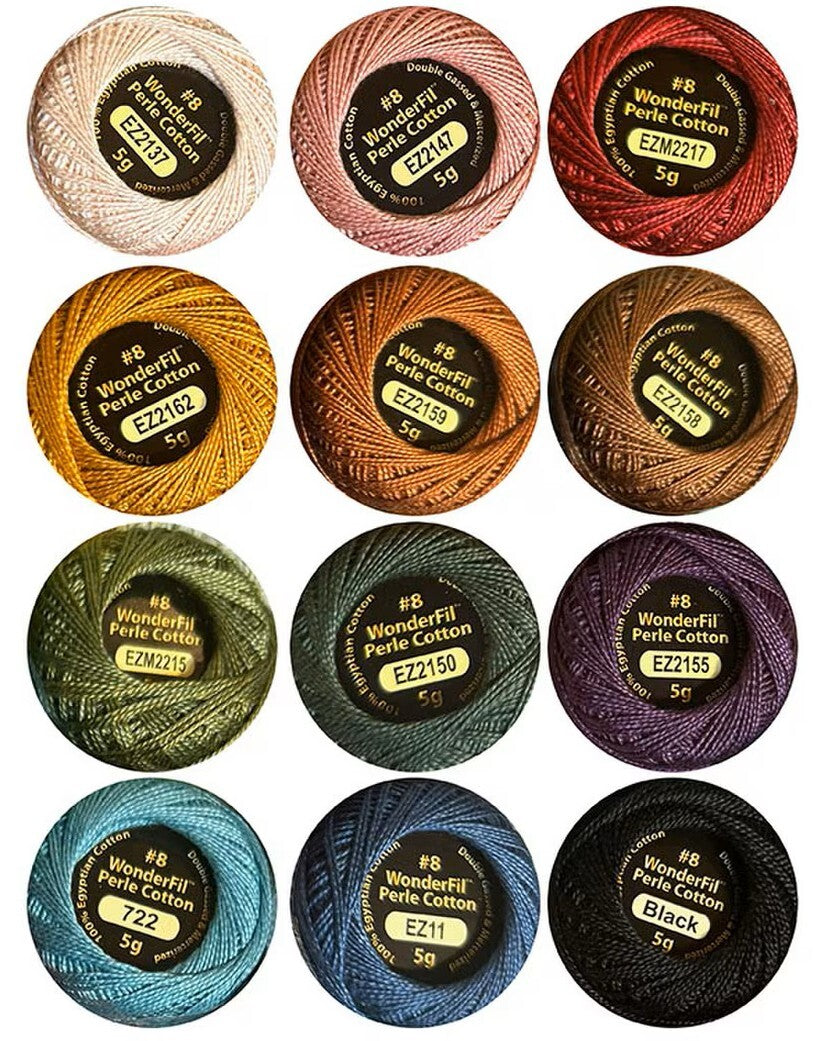 Wool & Whimsy Perle Cotton Thread Pack Wonderfil 8 wt (12) pack
