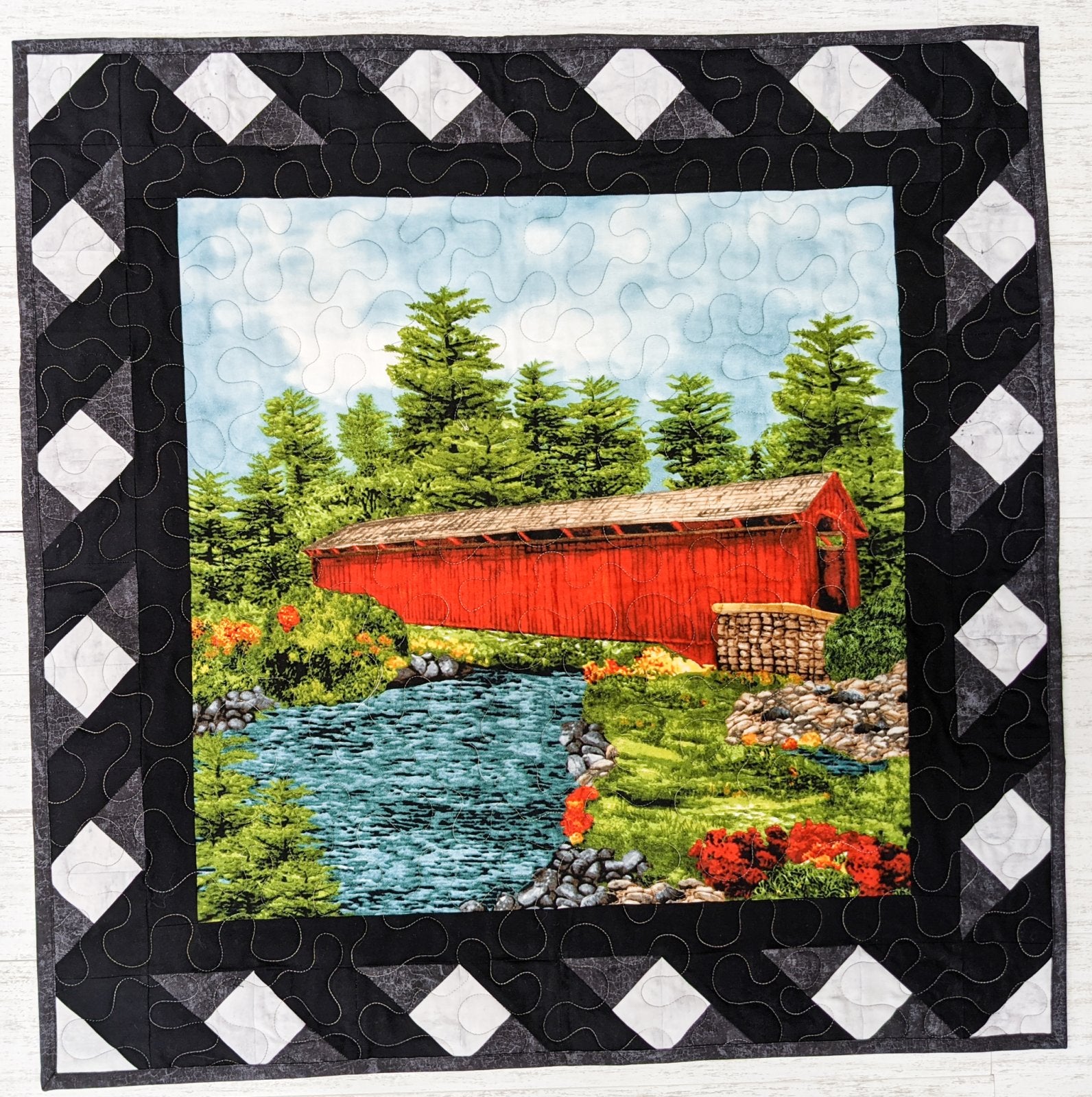 Covered Bridge Ribbon Play Size: 30" x 30"