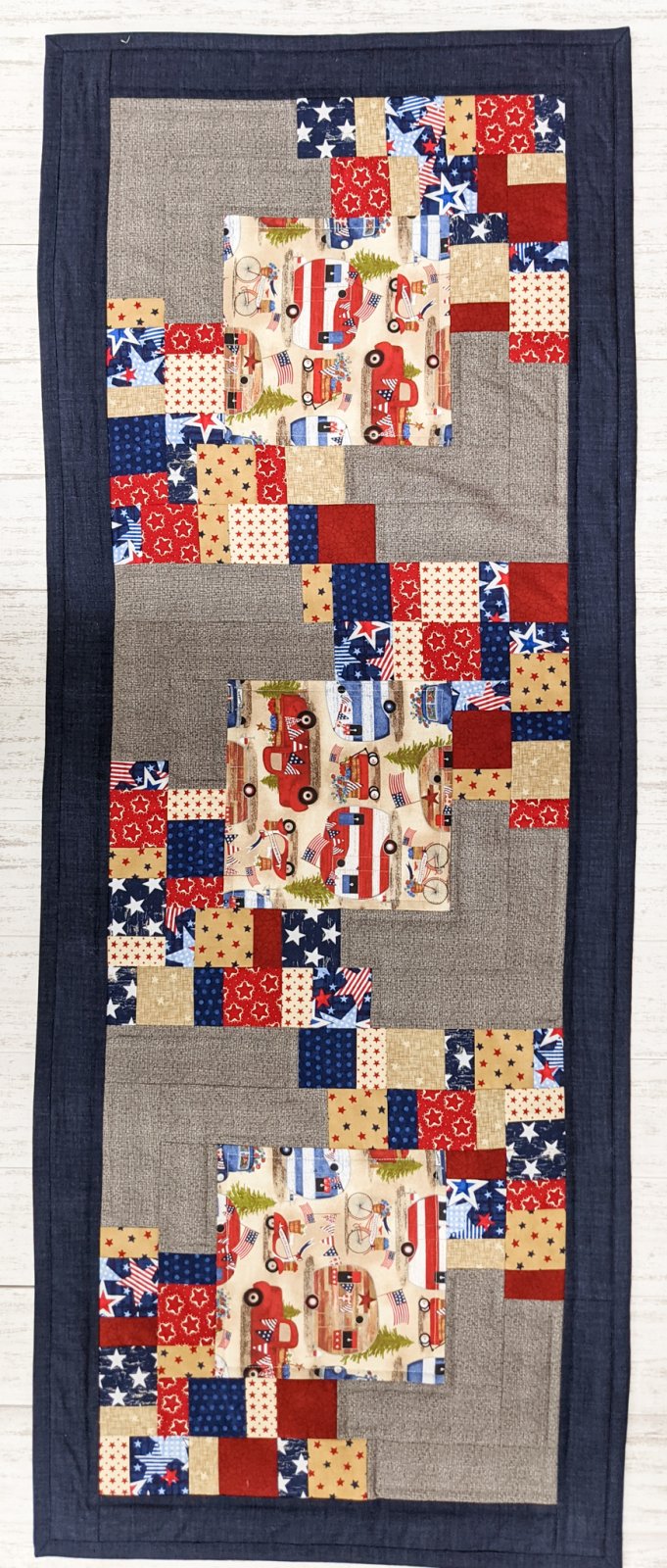 Corner Brick 4th of July Camping Size: 20" x 53"