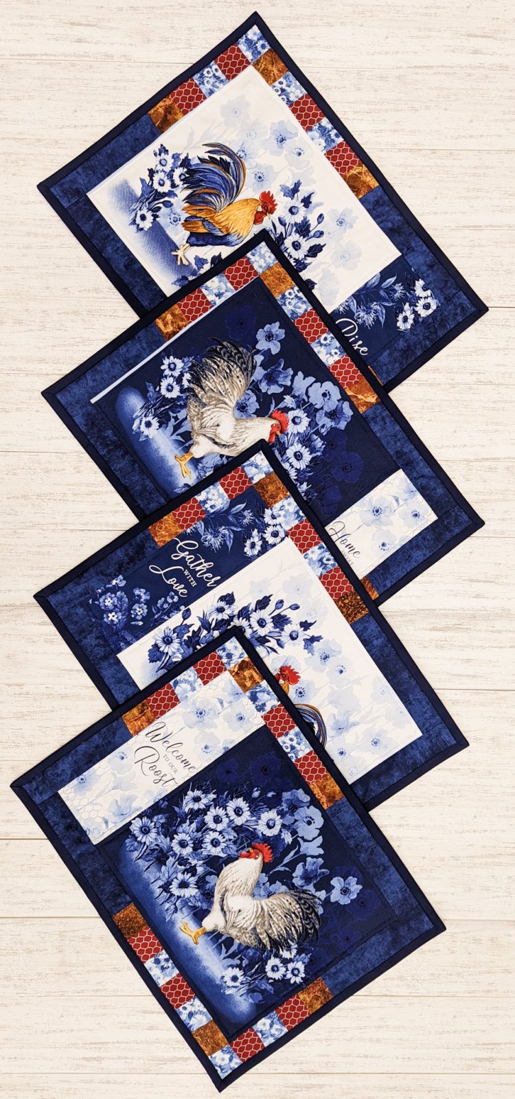 (4) Rooster Placemats