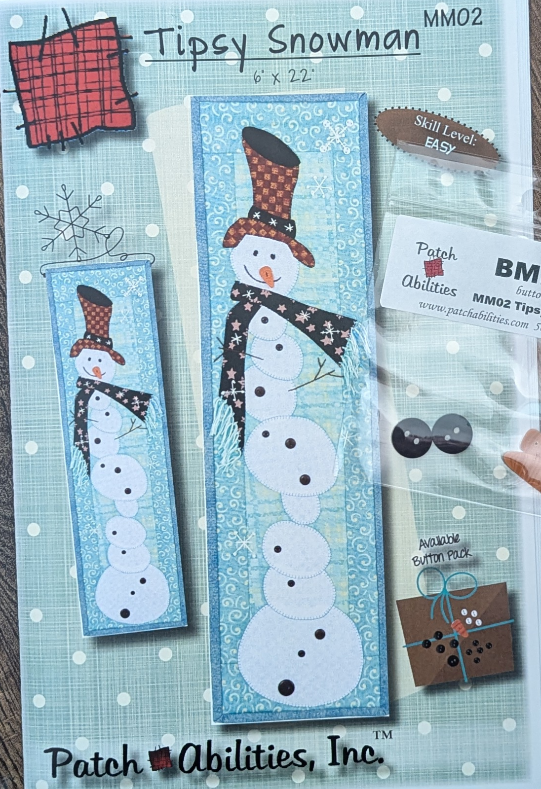 Tipsy Snowman with Hanger and Buttons