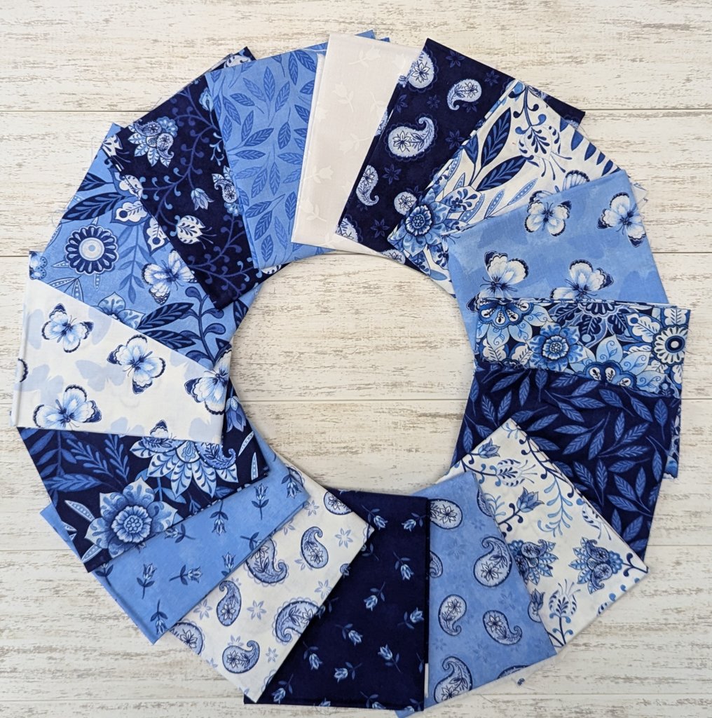 (16) Fat Quarters Blooming Blues