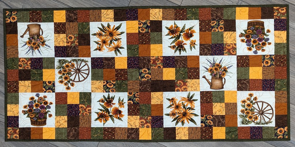 Square Time Fall Table Runner Size: 22" x 46"