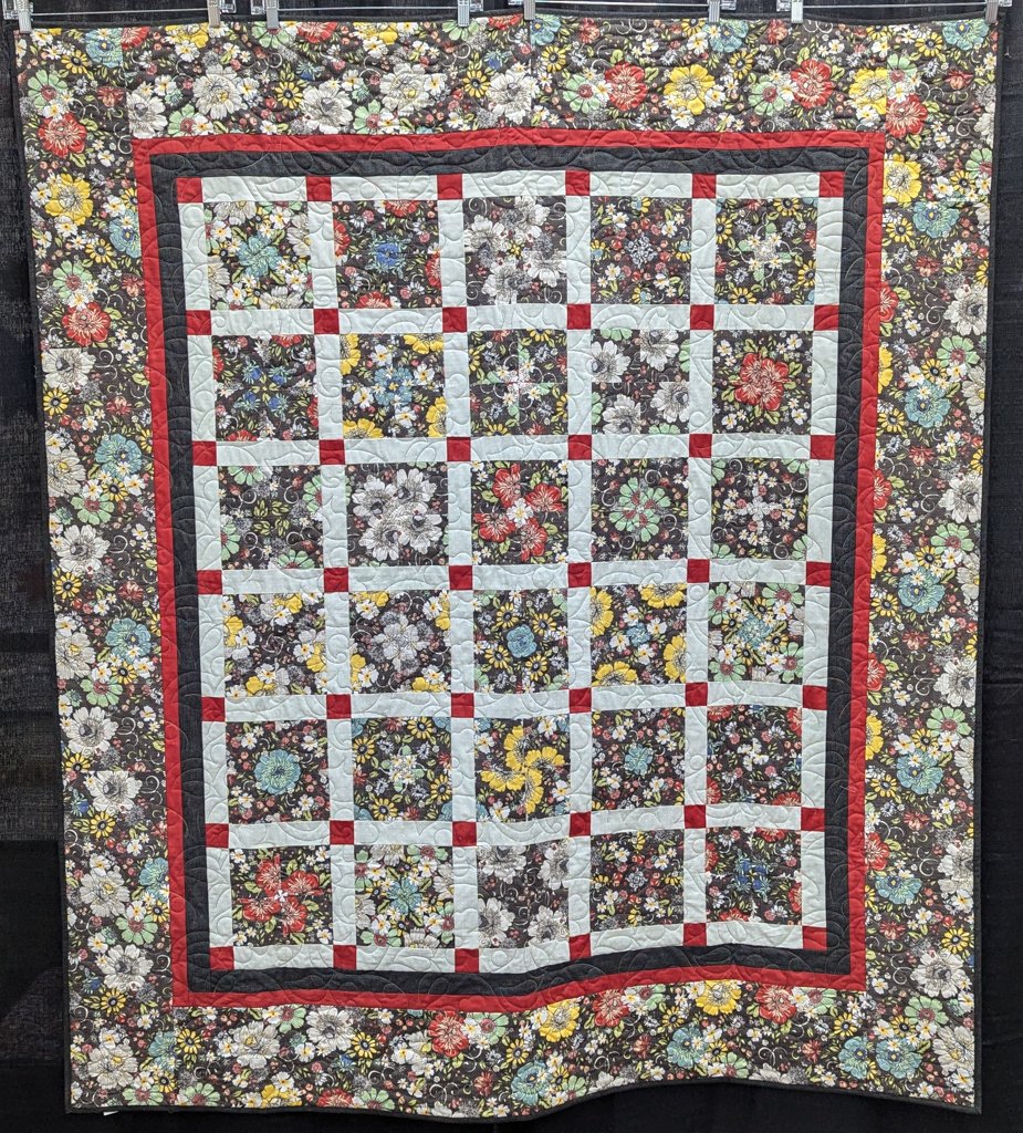 Floral Four Patch Posey Size: 60" x 68"