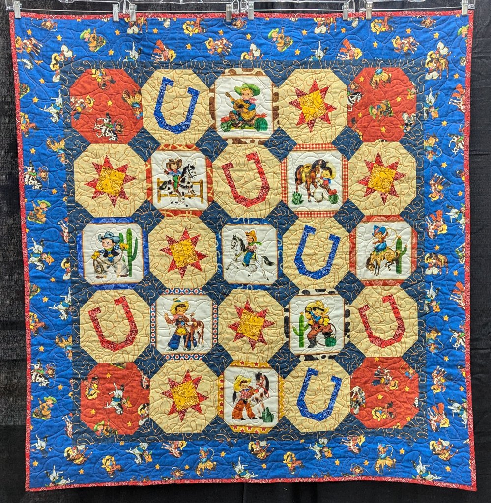 Vintage Cowboy Size: 56" x 58"