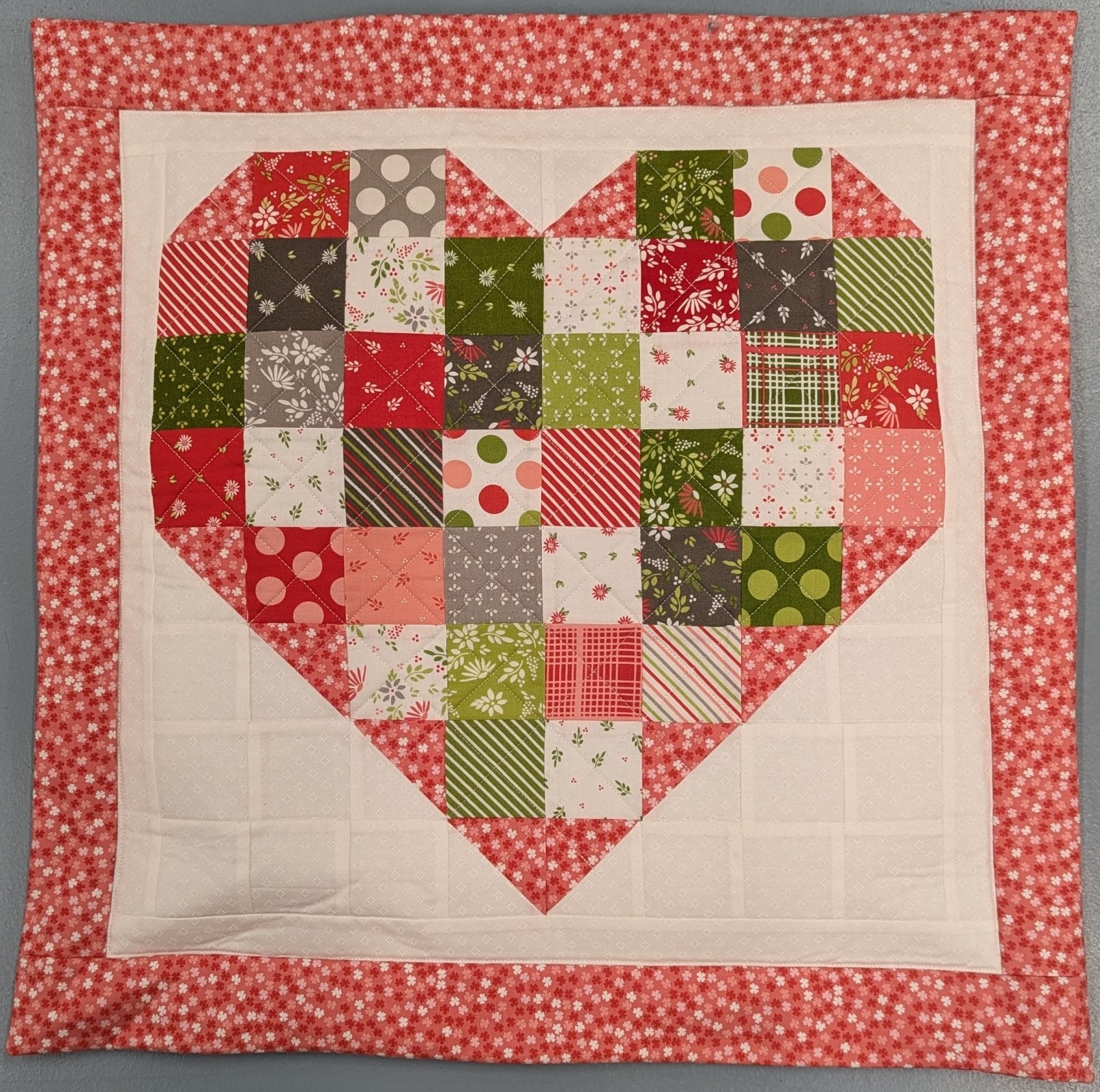 Patchy Heart Pillow Cover for a 18" pillow