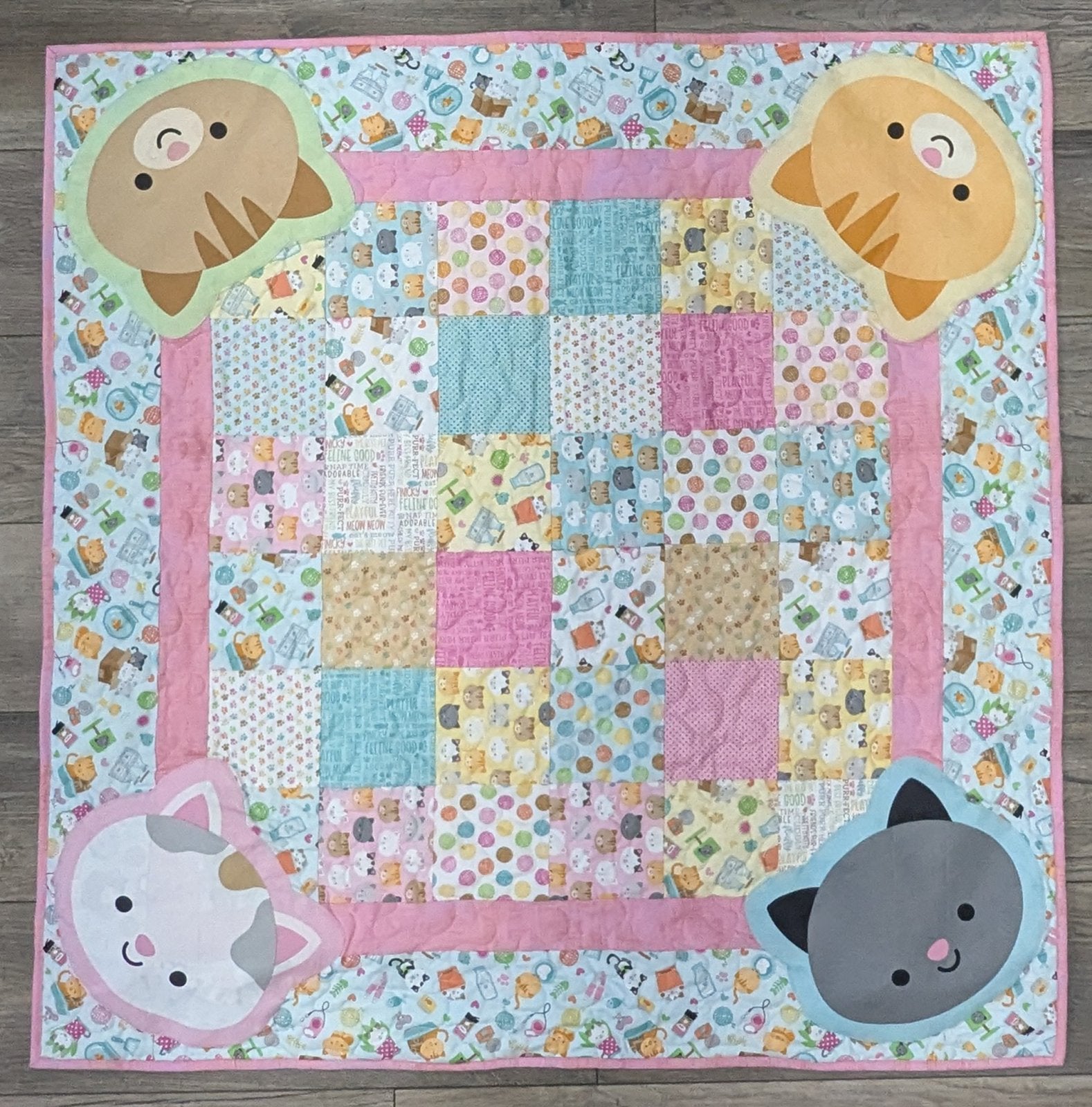 Pretty Kitty Kit Size: 40" x 40"
