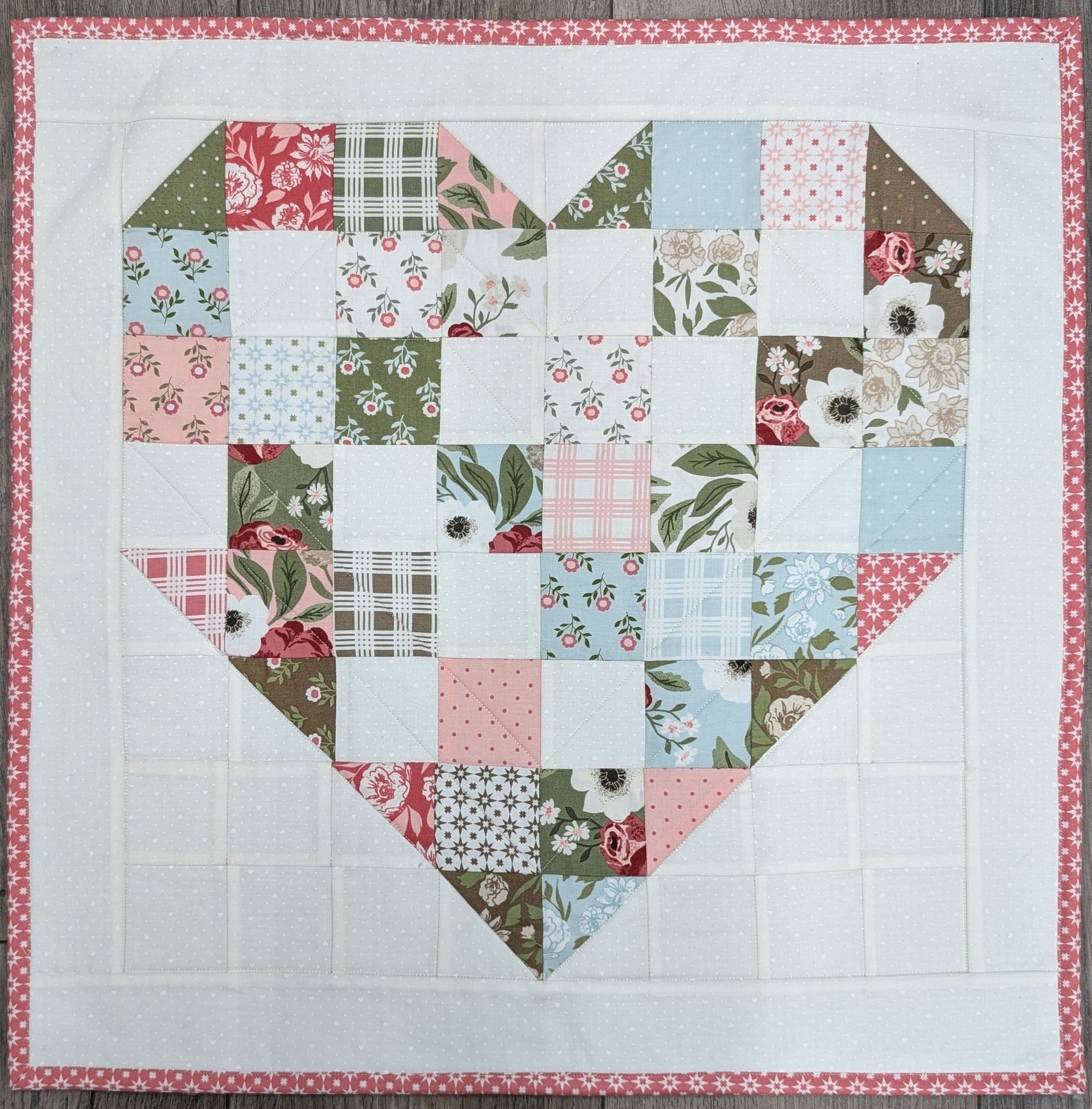 Patchy Heart Love Struck Finished Item Size: 20" x 20"