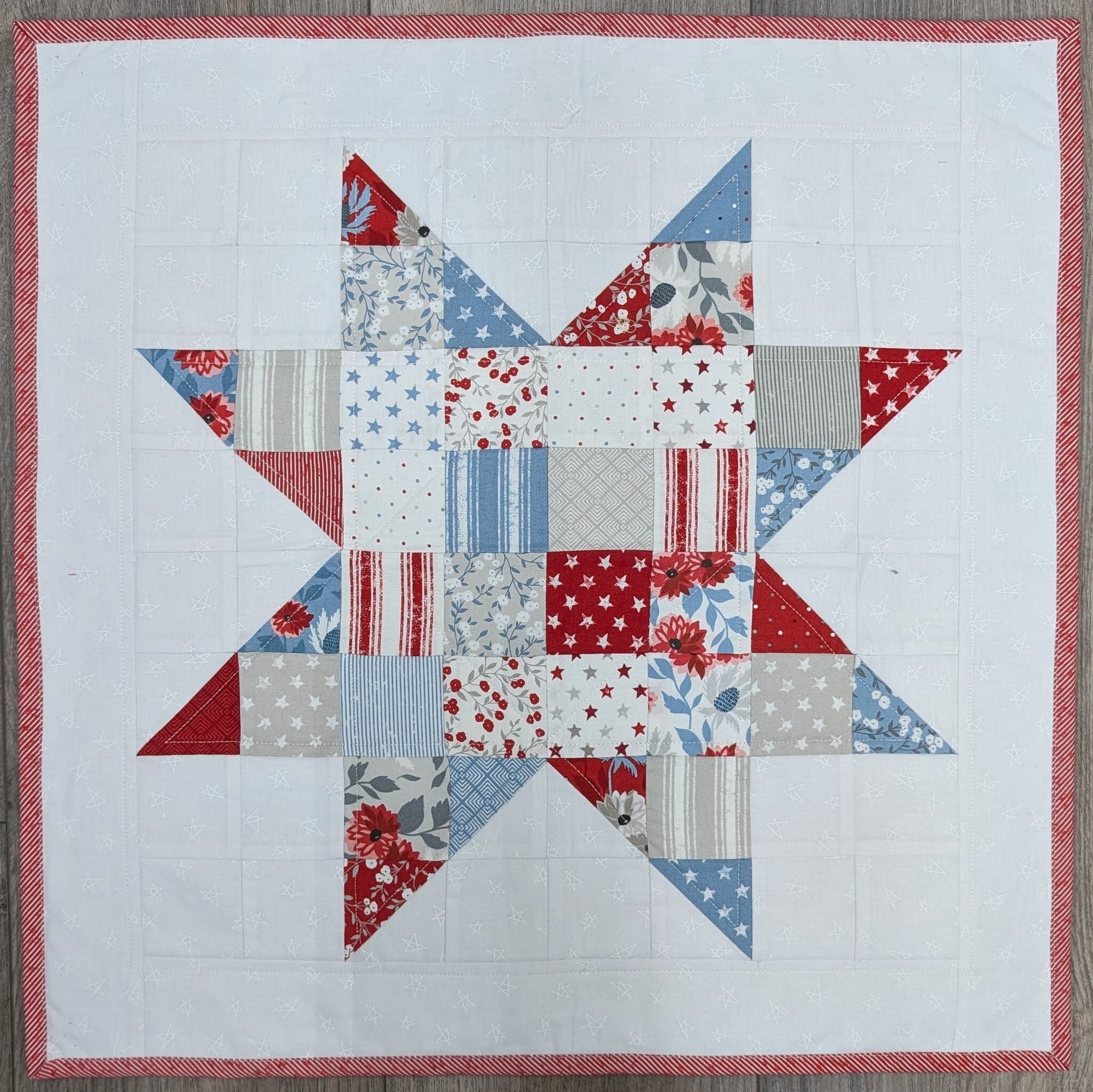 Patchy Stary Old Glory Finished Item Size: 20" x 20"