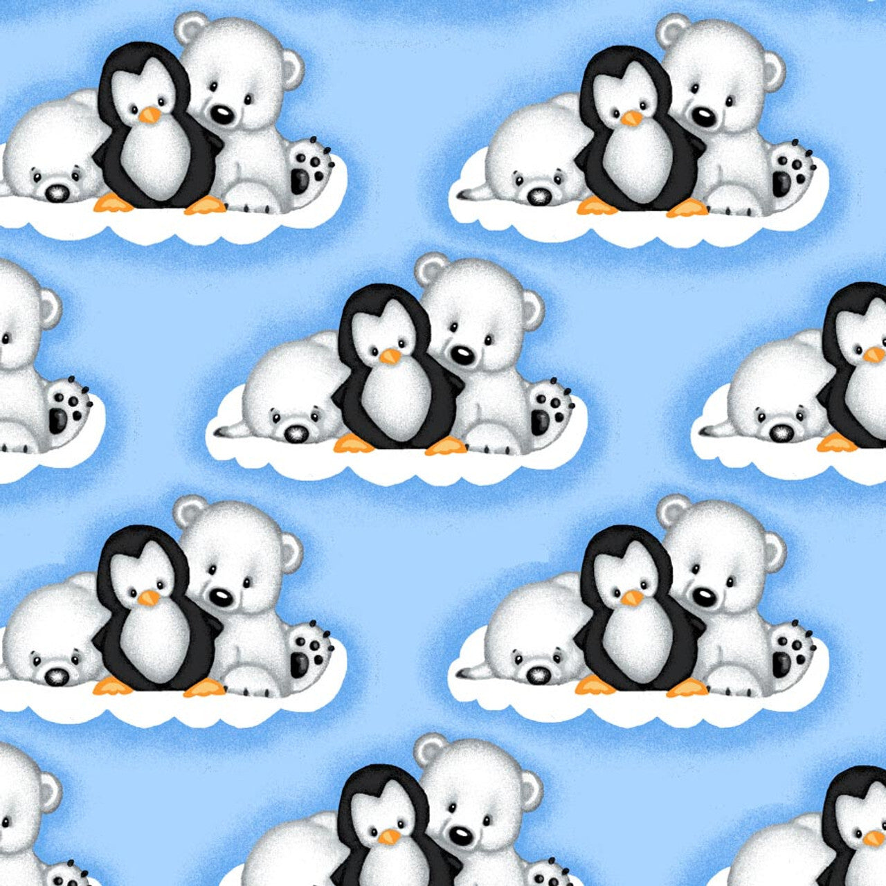 Penguin and Polar Bear Flannel 1055-11