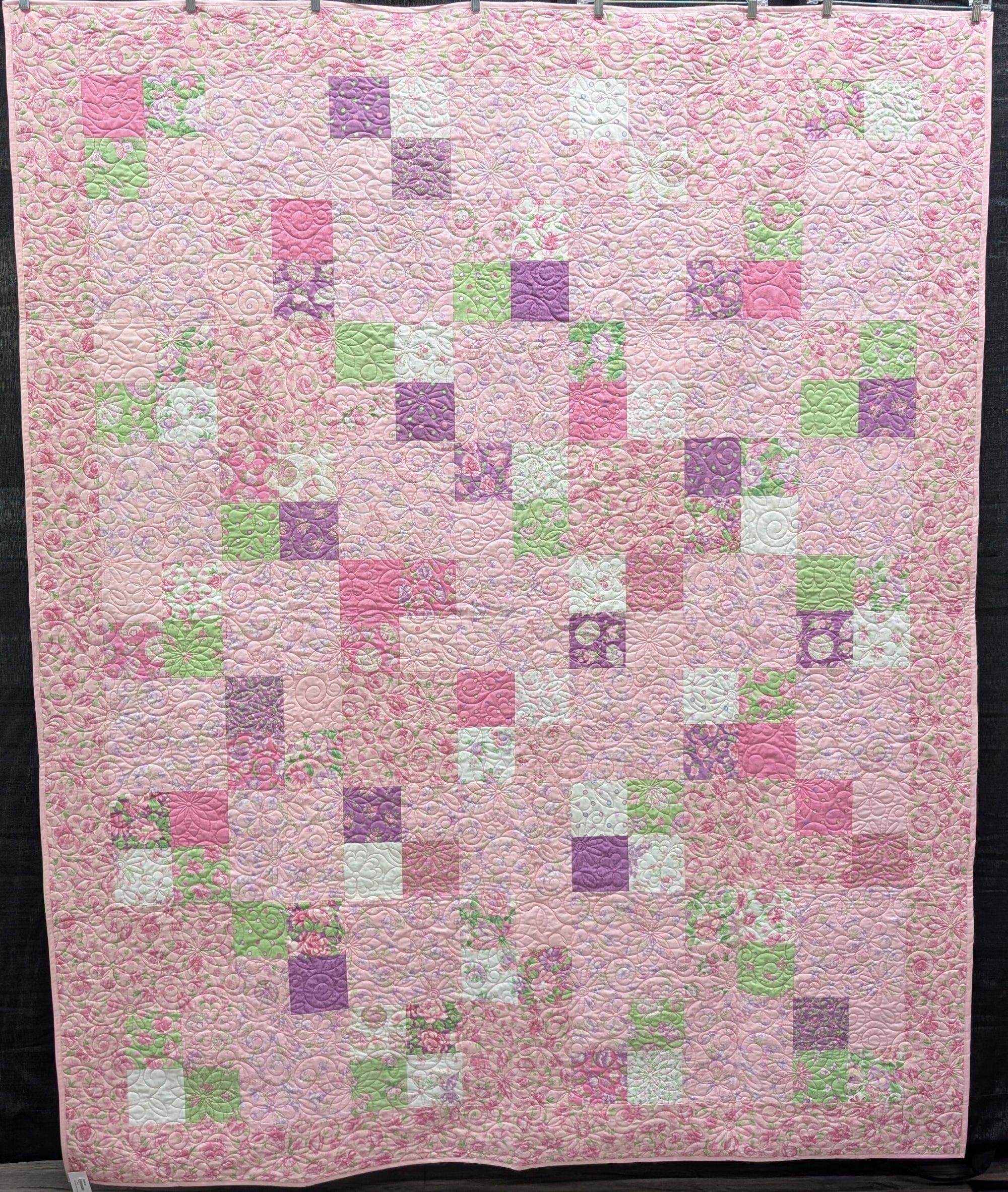 Pink Hopscotch Finished Size: 71" x 88"