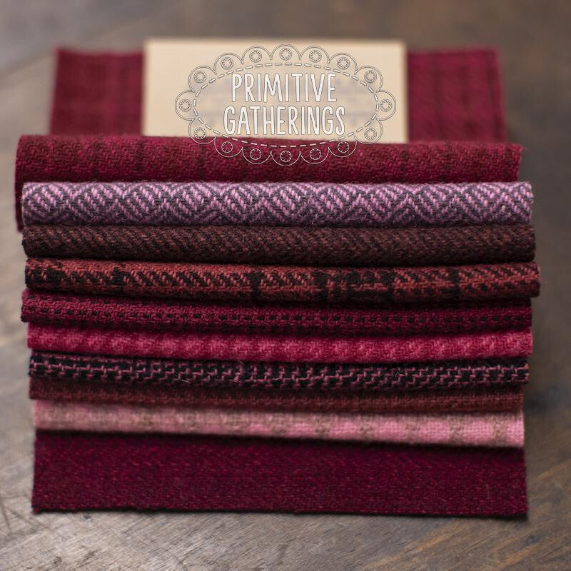 Primitive Gatherings Wool 5" Squares Pink