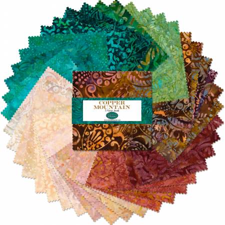 Copper Mountain Batik Charm Squares