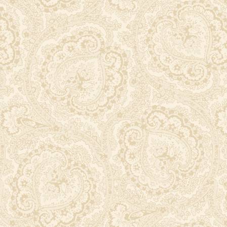 108" Wide Quilt Back - Love Letters Cream Heart Paisley 521978D-CREAM