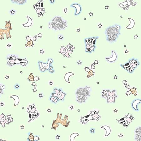 44" Wide Goodnight Farm Sleepy Farm Pastel Quilting Cuddle