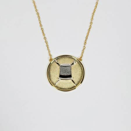 Thimble Coin Pendant Gold