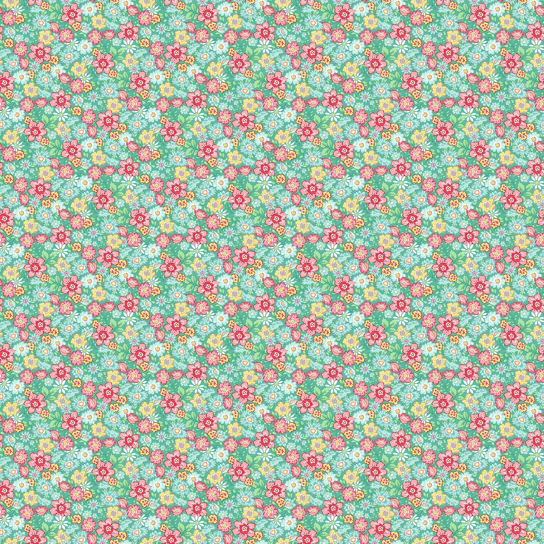 Quilting in Bloom 28835-64 Turquoise Multi