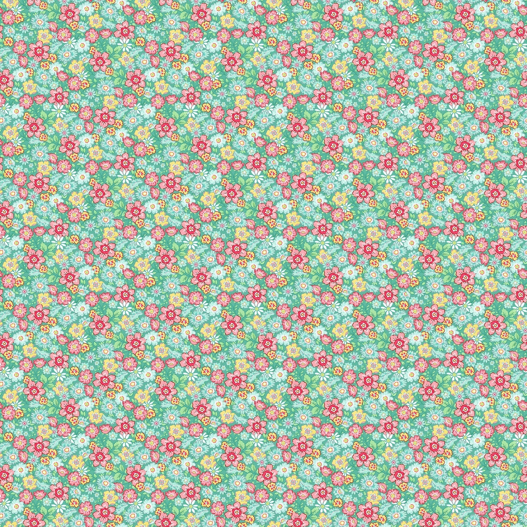 Quilting in Bloom 28835-64 Turquoise Multi
