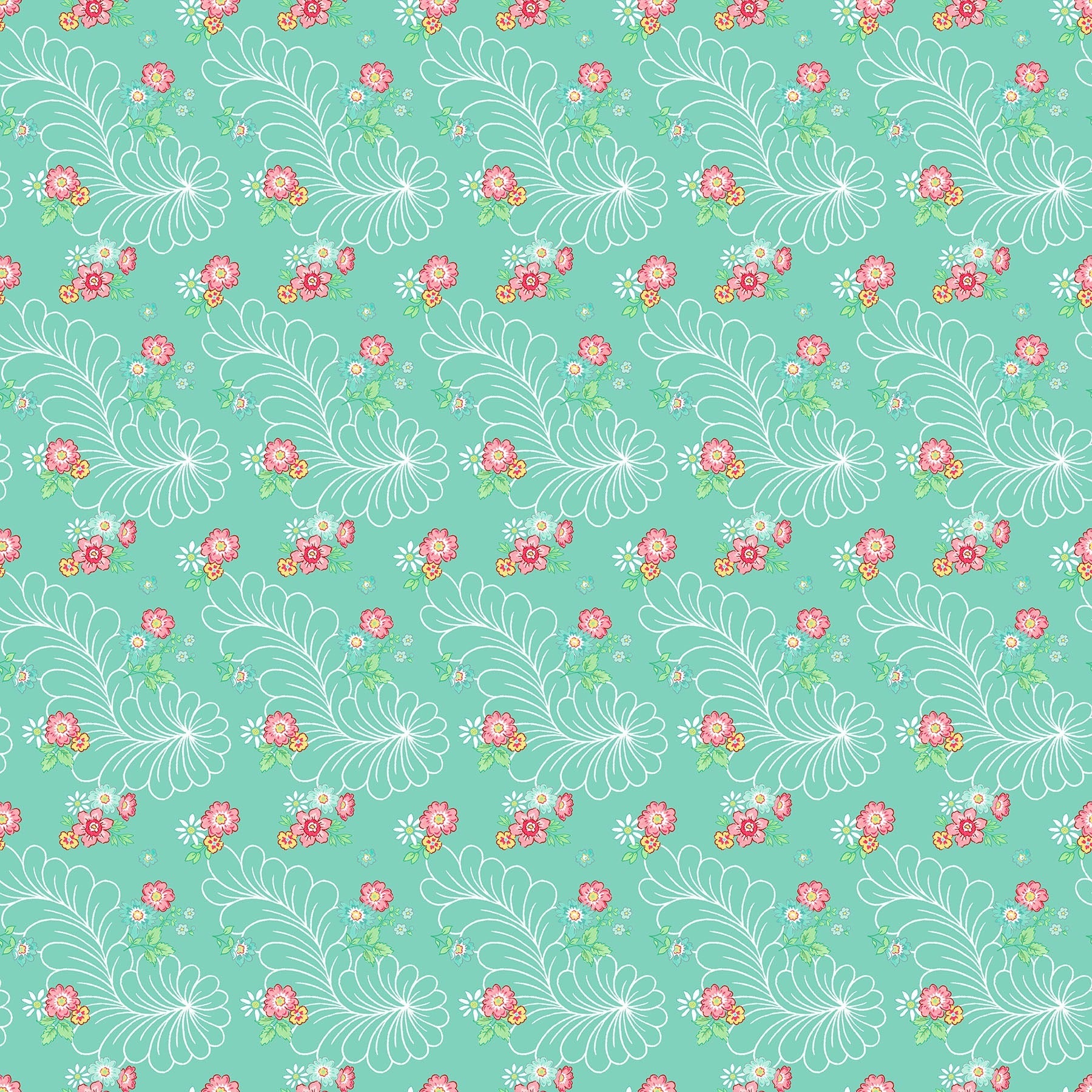 Quilting in Bloom 28836-64 Turquoise Multi