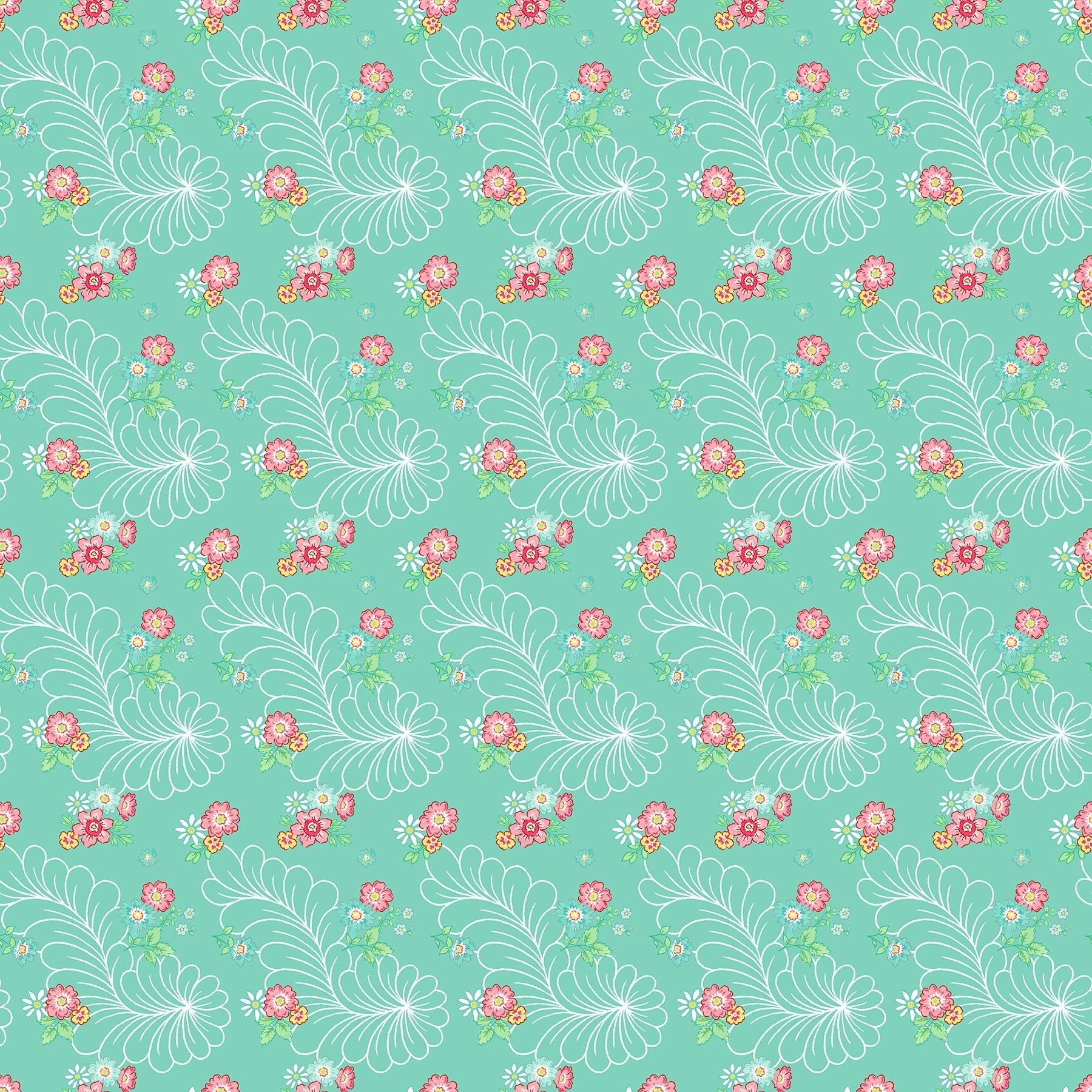 Quilting in Bloom 28836-64 Turquoise Multi