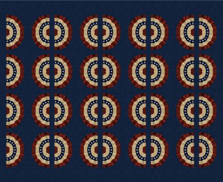 Betsy's Needlework R171304P-NAVY Navy Bunting Panel