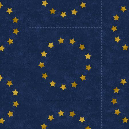 Betsy's Needlework R171305D-BLUE Blue Circle Of Stars