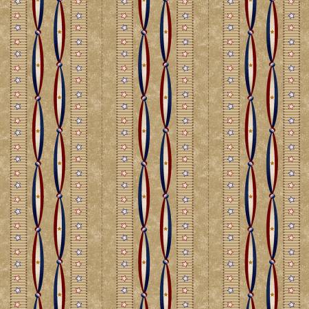 Betsy's Needlework R171306D-BEIGE Beige Bunting Stripe