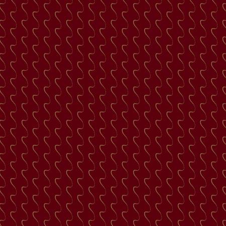 Betsy's Needlework R171307D-RED Red Wavy Stripe