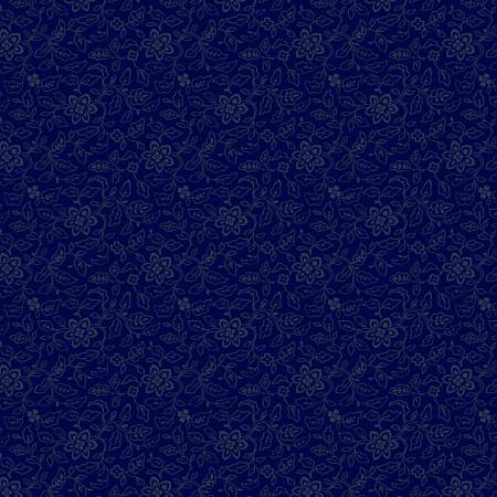 Betsy's Needlework R171308D-NAVY Navy Flower Garden