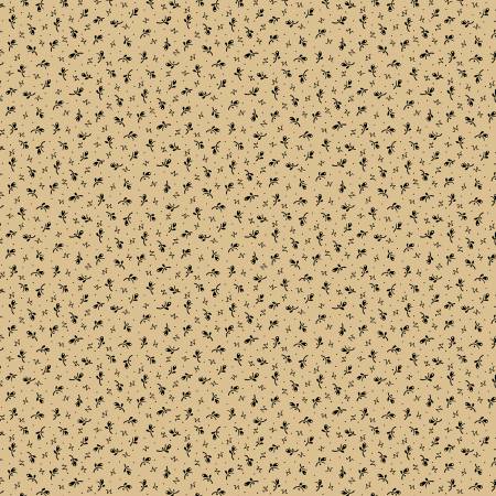 Cotton Thimble Minitures Beige Abstract Flowers R171483D-BEIGE