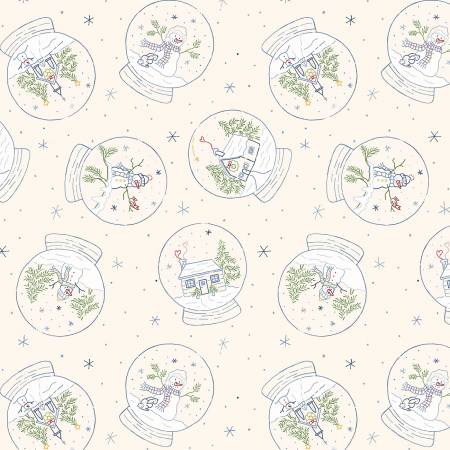 Snowman's Village Cream Snow Globes R191405D-CREAM