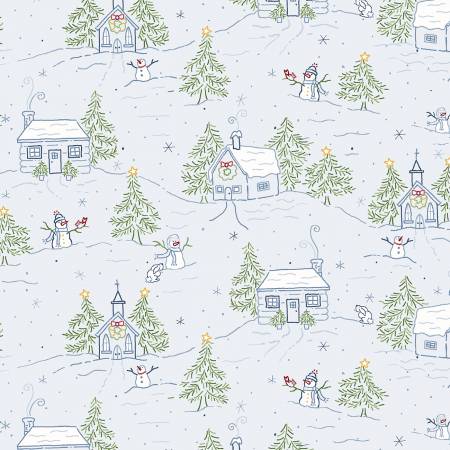 Snowman's Village Sky Winter Wonderland R191406D-SKY