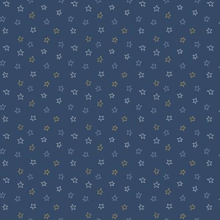 Snowman's Village Navy Stars R191408D-NAVY